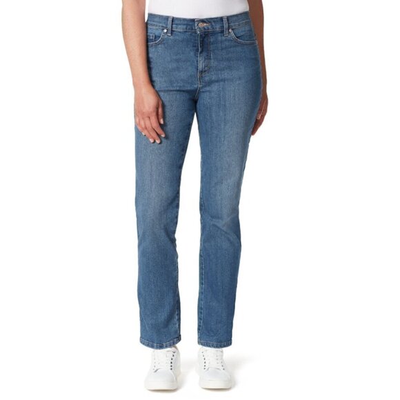 Gloria Vanderbilt Petite Amanda High Rise Straight-Leg Light Wash Jeans, NWT - Picture 1 of 8